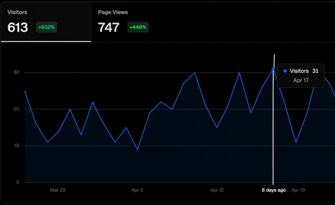 Google Analytics results