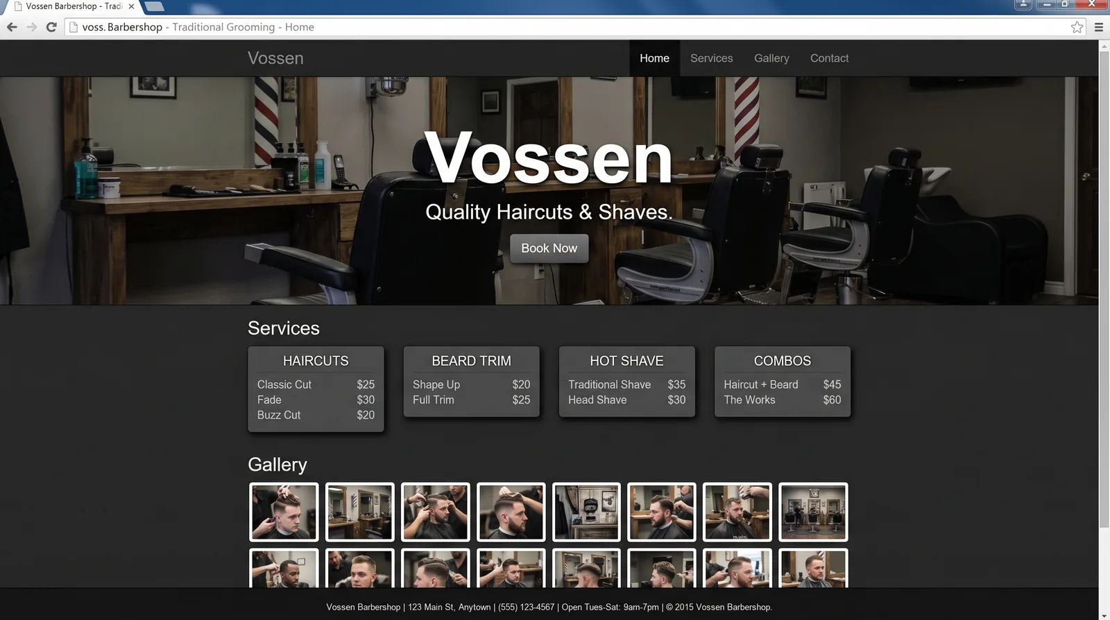 Before — outdated website